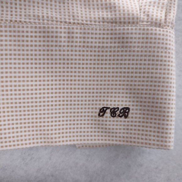 Sam Surin Gold/White Checked 8 Button Dress Shirt (See photo's for approx meas) - Picture 9 of 10